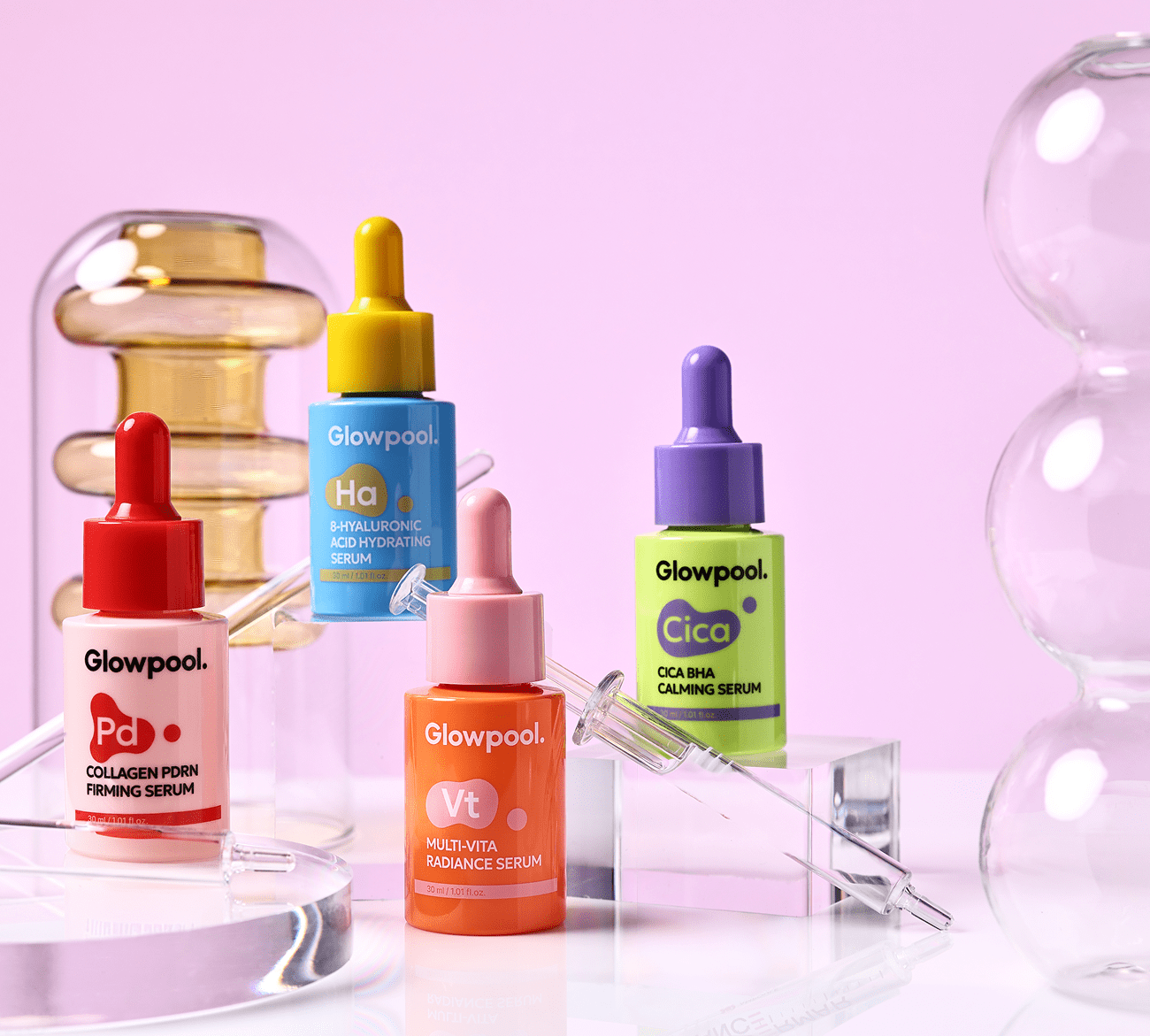 GLOWPOOL serums and masks