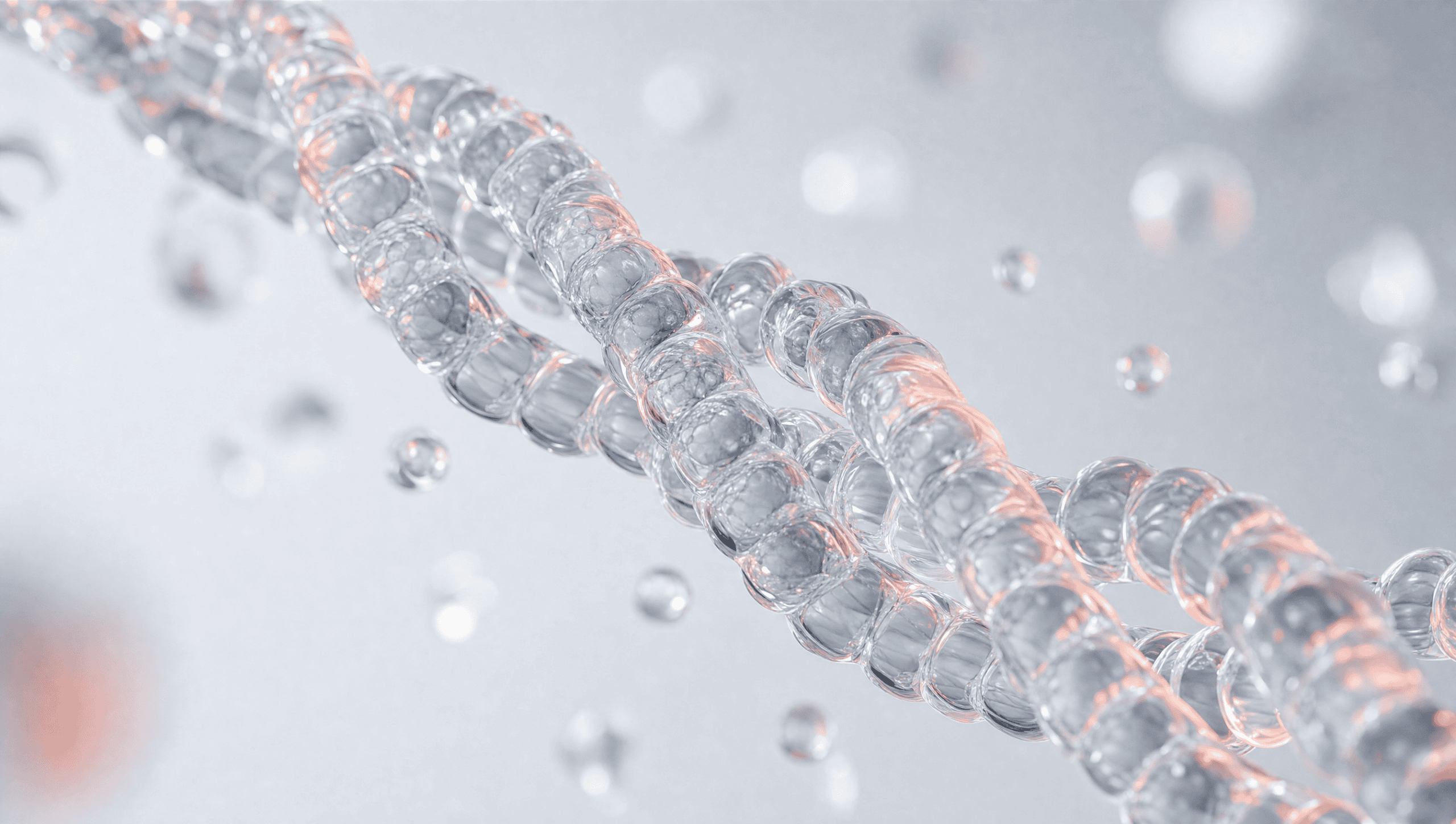 Macro render of a collagen triple helix molecular structure